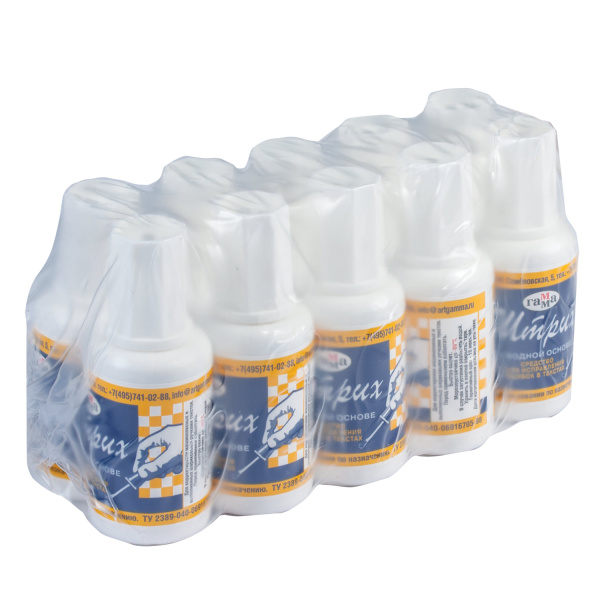 Корректирующая жидкость ГАММА "Штрих", с кисточкой, 20 мл, 341002 - Корректирующие жидкости