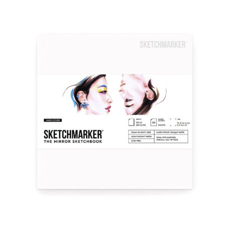 Скетчбук "The Mirror" Sketchmarker 220г/м2 16х16см, 50л., белая тв.обложка