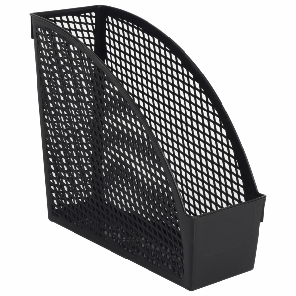 Лоток вертикальный для бумаг STAFF "Profit", 270х100х250 мм, сетчатый, полипропилен, черный, 237253 - Лотки вертикальные (стойки-уголки)