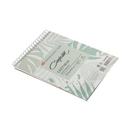 Скетчбук для графики Сонет на спирали Цветочное вдохновение, 200 г/м2, 100 % целлюлоза, 20 листов, белая бумага - Альбомы, скетчбуки и бумага для графики и эскизов