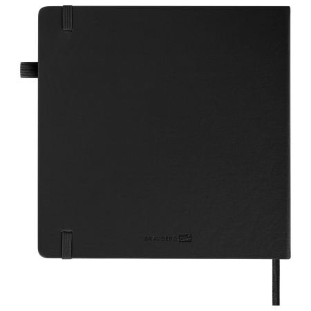 Скетчбук, черная бумага 140 г/м2 200х200 мм, 80 л., КОЖЗАМ, резинка, карман, BRAUBERG ART, черный, 113204 - Альбомы, скетчбуки и бумага для графики и эскизов