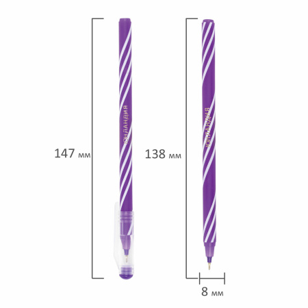 Ручка шариковая масляная ЮНЛАНДИЯ "CANDY", СИНЯЯ, корпус ассорти, узел 0,6 мм, линия письма 0,3 мм, 143019 - Ручки шариковые неавтоматические