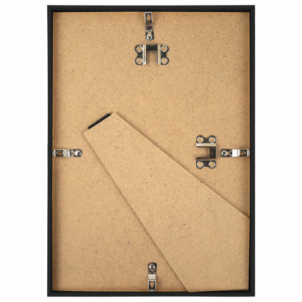 Рамка 21х30 см черная, пластик, багет 8 мм, BRAUBERG "Slim", плотный задник с ножкой, акриловый экран, 391317 - Рамки для дипломов, сертификатов, грамот, фотографий