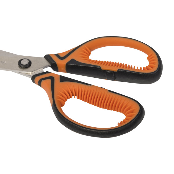 Ножницы BRAUBERG "ULTRA COLOR", 190 мм, ассорти, резиновые ребристые вставки, 237456 - Ножницы универсальные