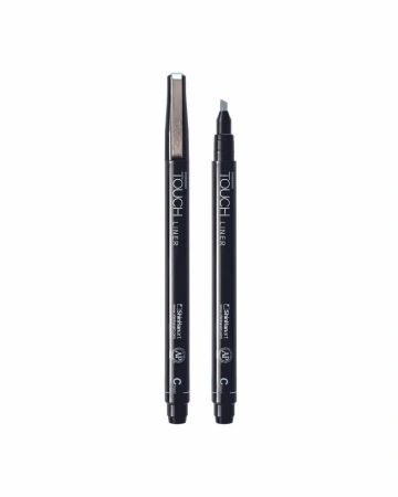 Ручка капиллярная  TOUCH Liner "долото" серый холодный