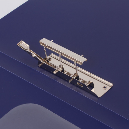 Папка с боковым металлическим прижимом и внутренним карманом BRAUBERG "Диагональ", темно-синяя, до 100 листов, 0,6 мм, 221357 - Папки с прижимом