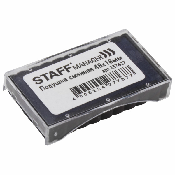 Подушка сменная STAFF (48х18 мм) для штампов "Printer 8052", синяя, 237427 - Подушки штемпельные сменные