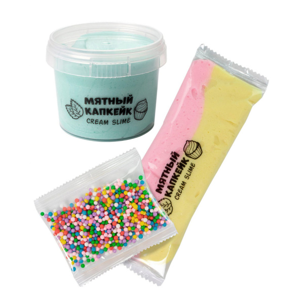 Слайм (лизун) "Slime Dessert Мятный капкейк", 155 г, SLIME, S130-60 - Игрушки релаксирующие