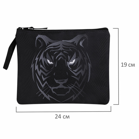 Папка для тетрадей BRAUBERG А5, 1 отделение, полиэстер, на молнии, с ручкой, "Tiger", 271500 - Папки для тетрадей и уроков труда