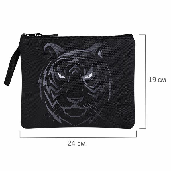 Папка для тетрадей BRAUBERG А5, 1 отделение, полиэстер, на молнии, с ручкой, "Tiger", 271500 - Папки для тетрадей и уроков труда