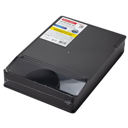 Лоток горизонтальный для бумаг КОМПЛЕКТ 2 шт., BRAUBERG "Modern", 346х254х61 мм, черный, 238024 - Лотки горизонтальные (поддоны)