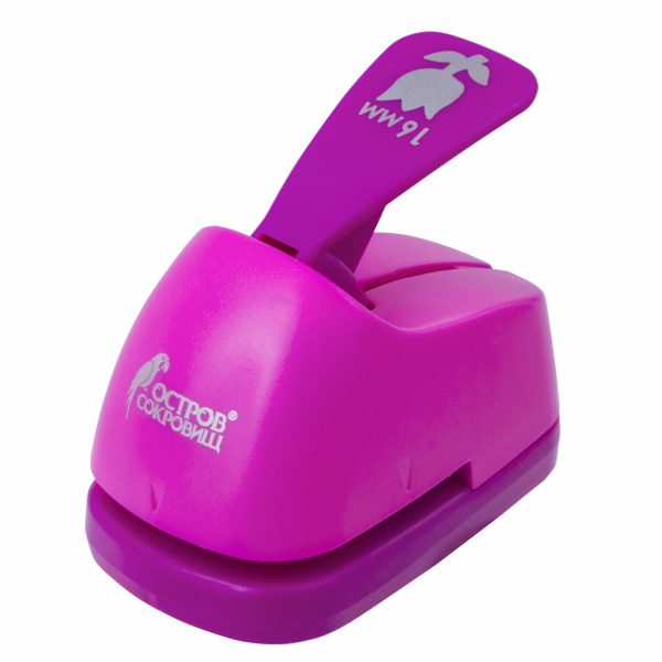 Дырокол фигурный "Тюльпан", диаметр вырезной фигуры 16 мм, ОСТРОВ СОКРОВИЩ, 227158 - Дыроколы фигурные для творчества