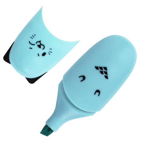 Набор текстовыделителей мини 12 ЦВЕТОВ BRAUBERG KIDS "CUTE CATS", линия 1-5 мм, 152437 - Текстовыделители