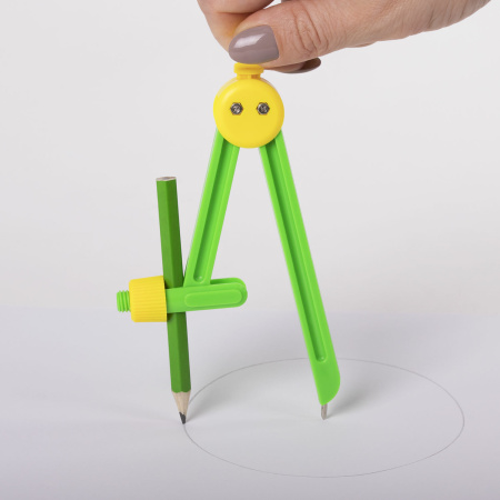 Циркуль ПИФАГОР пластиковый, с карандашом, 110 мм, в чехле, 210236 - Циркули и готовальни