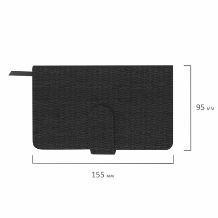 Еженедельник датированный 2024 МАЛЫЙ ФОРМАТ 95х155 мм А6, BRAUBERG "Augustus", под кожу, черный, 115041 - Еженедельники