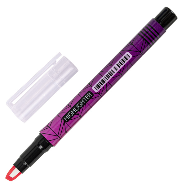 Текстовыделитель с прозрачным наконечником BRAUBERG "Clear", РОЗОВЫЙ, линия 1-5 мм, 152425 - Текстовыделители