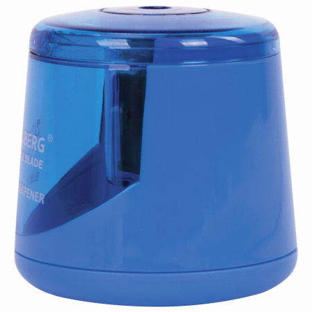 Точилка электрическая BRAUBERG DOUBLE BLADE BLUE, двойное лезвие, питание от 2 батареек AA, 229605 - Точилки электрические