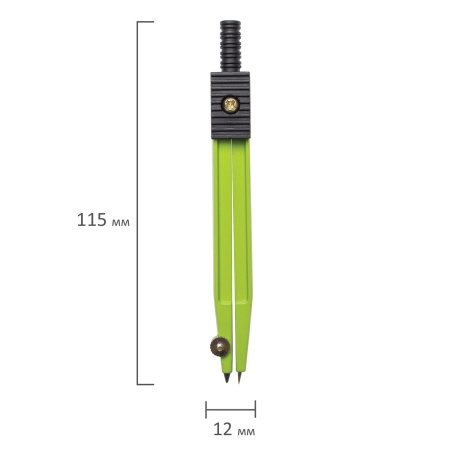 Циркуль ЮНЛАНДИЯ 115 мм, металлический, ассорти, чехол, 210655 - Циркули и готовальни