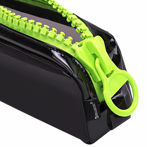 Пенал BRAUBERG с объемной "тракторной" молнией, 1 отделение, ПВХ, 22х8х6,5 см, "Neon green", 271564 - Пеналы мягкие