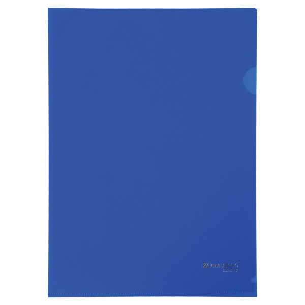 Папка-уголок жесткая, непрозрачная BRAUBERG, синяя, 0,15 мм, 224880 - Папки-уголки пластиковые