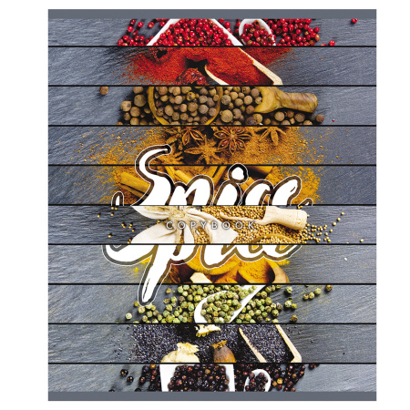 Тетрадь А5, 48 л., ПЗБМ, скоба, клетка, выборочный TWIN лак, "Ломтики" (5 видов), 029365 - Тетради 40-48 листов