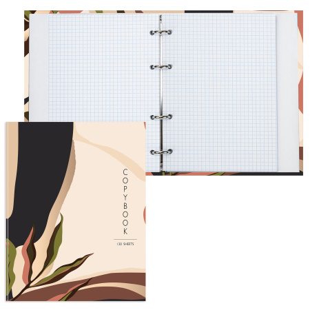 Тетрадь на кольцах А5 (165х215 мм), 120 листов, твердый картон, клетка, BRAUBERG, Vision, 404075 - Тетради на кольцах и сменные блоки к ним