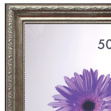 Рамка премиум 50х70 см, пластик, багет 33 мм, "Dorothy", серебро, 0023-50-3330 - Рамки для дипломов, сертификатов, грамот, фотографий