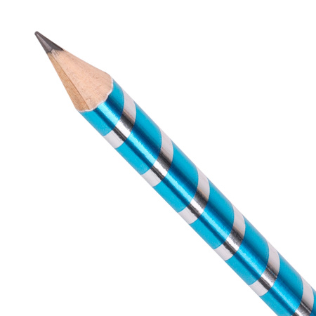 Карандаш чернографитный BRAUBERG "SILVER LINE", 1 шт., HB, с ластиком, корпус ассорти, 181749 - Карандаши чернографитные