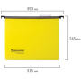 Подвесные папки А4 (350х245 мм), до 80 листов, КОМПЛЕКТ 5 шт., пластик, желтые, BRAUBERG (Италия), 231798 - Подвесные папки А4