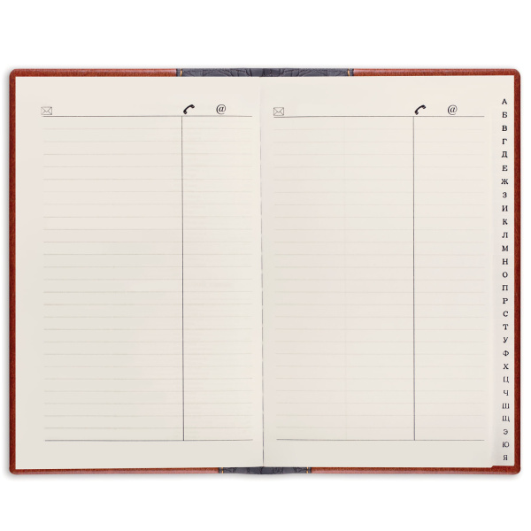 Телефонная книжка А5 (136х202 мм), BRAUBERG "Cayman", комбинированная гладкая и кожа крокодила, 96 л., вырубной алфавит, 125129 - Телефонные алфавитные книжки