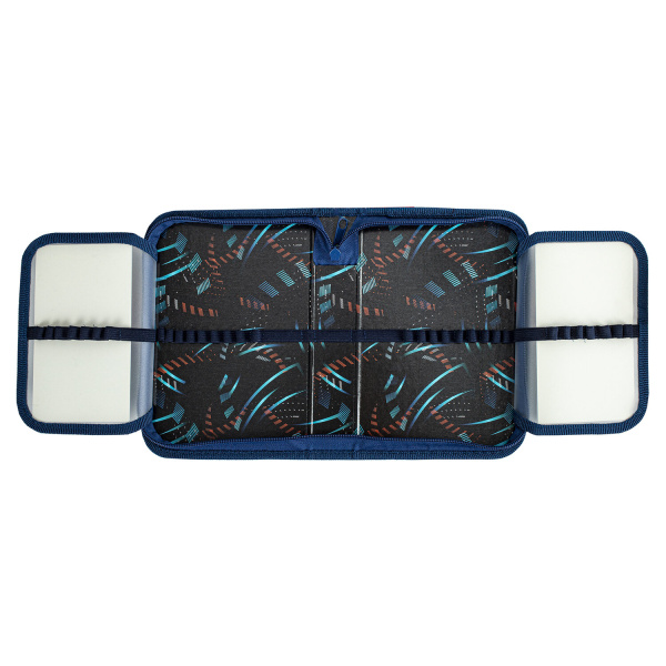 Пенал ПИФАГОР, 1 отделение, 2 откидные планки, полиэстер, 20х14 см, "Super car", 271020 - Пеналы каркасные