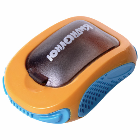 Точилка ЮНЛАНДИЯ "Гонки", с контейнером, пластиковая, корпус ассорти, 228473 - Точилки ручные