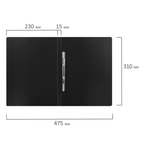 Папка с металлическим скоросшивателем STAFF, черная, до 100 листов, 0,5 мм, 229225 - Папки с пружинным и пластиковым скоросшивателем