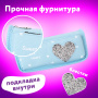 Пенал-косметичка 2 отделения, полиэстер, "Heart", мятный, 21х6х9 см, 270257 - Пеналы мягкие