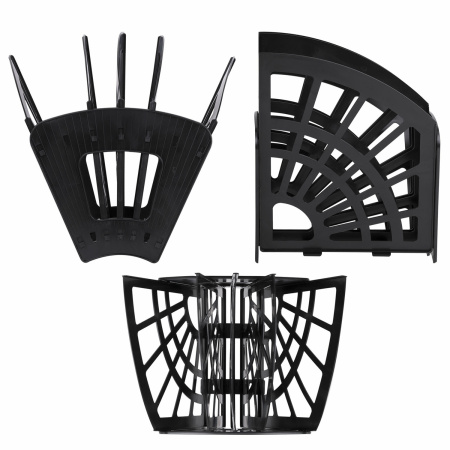 Лоток для бумаг веерный STAFF 5-ти секционный, 4 отделения, сетчатый, черный, 237021 - Лотки и подставки секционные