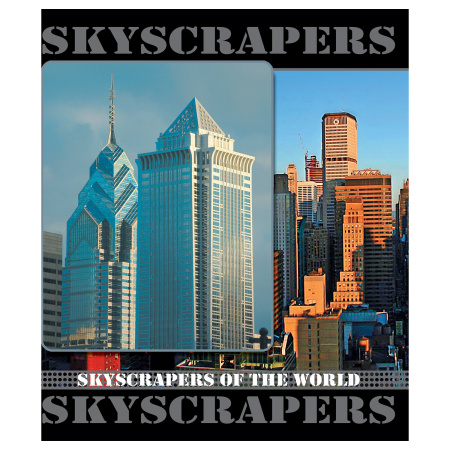 Тетрадь А5, 96 л., BRAUBERG, скоба, клетка, обложка картон, ГОРОДА, 401293 - Тетради более 60 листов