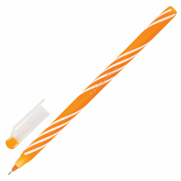 Ручка шариковая масляная ЮНЛАНДИЯ "CANDY", СИНЯЯ, корпус ассорти, узел 0,6 мм, линия письма 0,3 мм, 143019 - Ручки шариковые неавтоматические