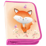 Пенал ПИФАГОР, 1 отделение, 1 откидная планка, полиэстер, 19х13 см, "Smiling fox", 271014 - Пеналы каркасные