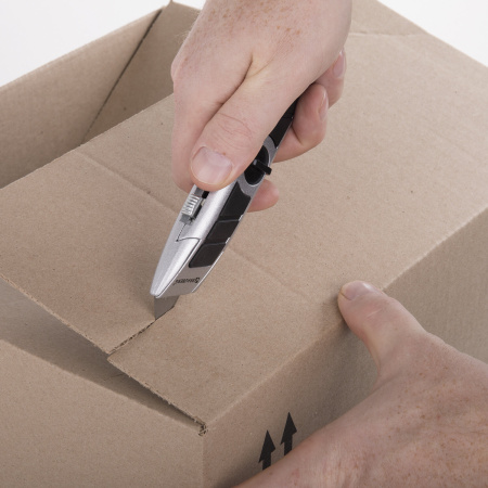 Нож универсальный мощный BRAUBERG "Professional", 6 лезвий в комплекте, фиксатор, металл, 235403 - Ножи канцелярские универсальные