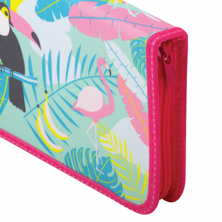 Пенал ПИФАГОР, 1 отделение, 1 откидная планка, ткань, 20х14 см, Toucan, 229209 - Пеналы каркасные