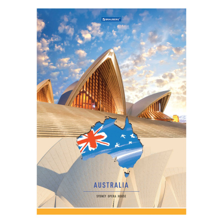 Тетрадь А4, 48 л., BRAUBERG, скоба, клетка, обложка картон, TRAVEL, 404039 - Тетради формата А4