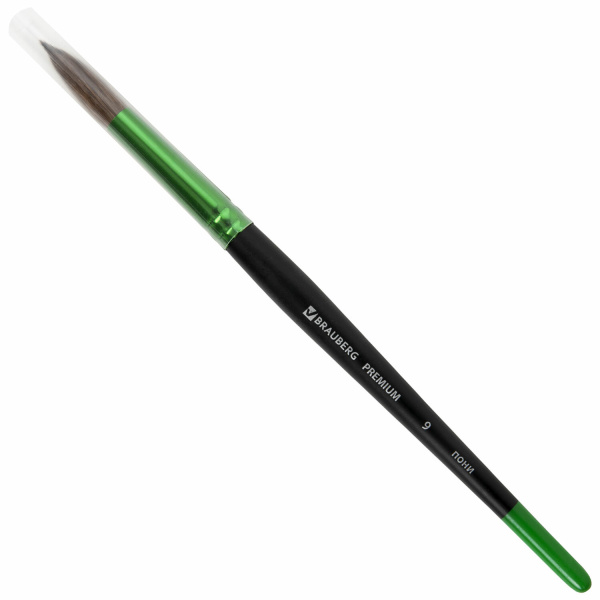 Кисть из ворса пони № 9, BRAUBERG PREMIUM, 200988 - Кисти для рисования