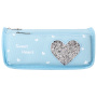 Пенал-косметичка 2 отделения, полиэстер, "Heart", мятный, 21х6х9 см, 270257 - Пеналы мягкие