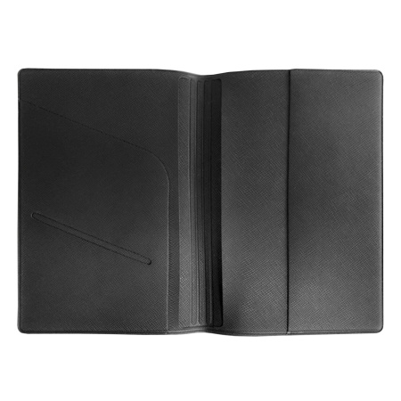 Обложка для паспорта с дополнительными карманами, экокожа, без тиснения, черная, STAFF, 238202 - Обложки для паспорта