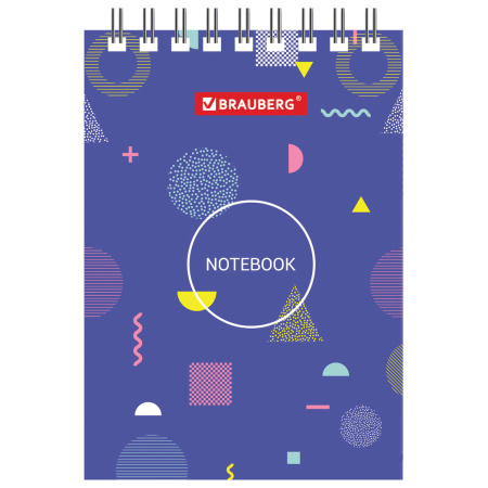 Блокнот МАЛЫЙ ФОРМАТ А7 75х105 мм, 40 л., гребень, картон, клетка, BRAUBERG, "Креатив", 129854 - Блокноты