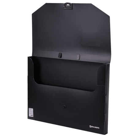 Папка-портфель пластиковая БОЛЬШОГО ФОРМАТА BRAUBERG "ПОРТФОЛИО", А3 (445х310х30 мм), черная, РОССИЯ, 226023 - Портфели пластиковые