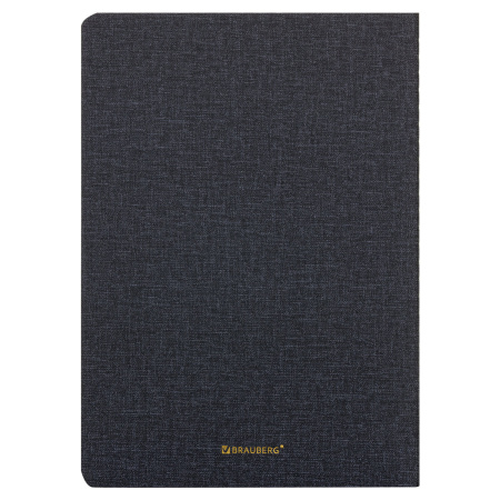 Тетрадь 48 л. в клетку обложка кожзам под рогожку, сшивка, A5 (147х210мм), ЧЕРНЫЙ, BRAUBERG MOVE, 403842 - Тетради 40-48 листов