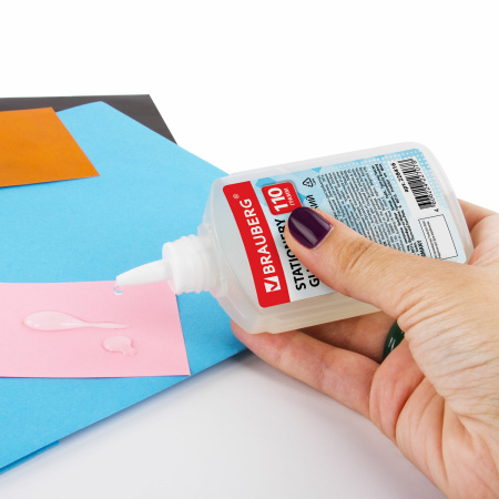 Клей канцелярский силикатный BRAUBERG "Standard" (для бумаги, картона) 110 г, 228416 - Клей канцелярский