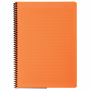 Тетрадь А4, 80 листов, BRAUBERG "Metropolis", спираль пластиковая, клетка, обложка пластик, ОРАНЖЕВЫЙ, 403395 - Тетради формата А4