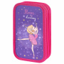 Пенал ЮНЛАНДИЯ, 2 отделения, ламинированный картон, 19х11 см, "Dancing girl", 270885 - Пеналы каркасные